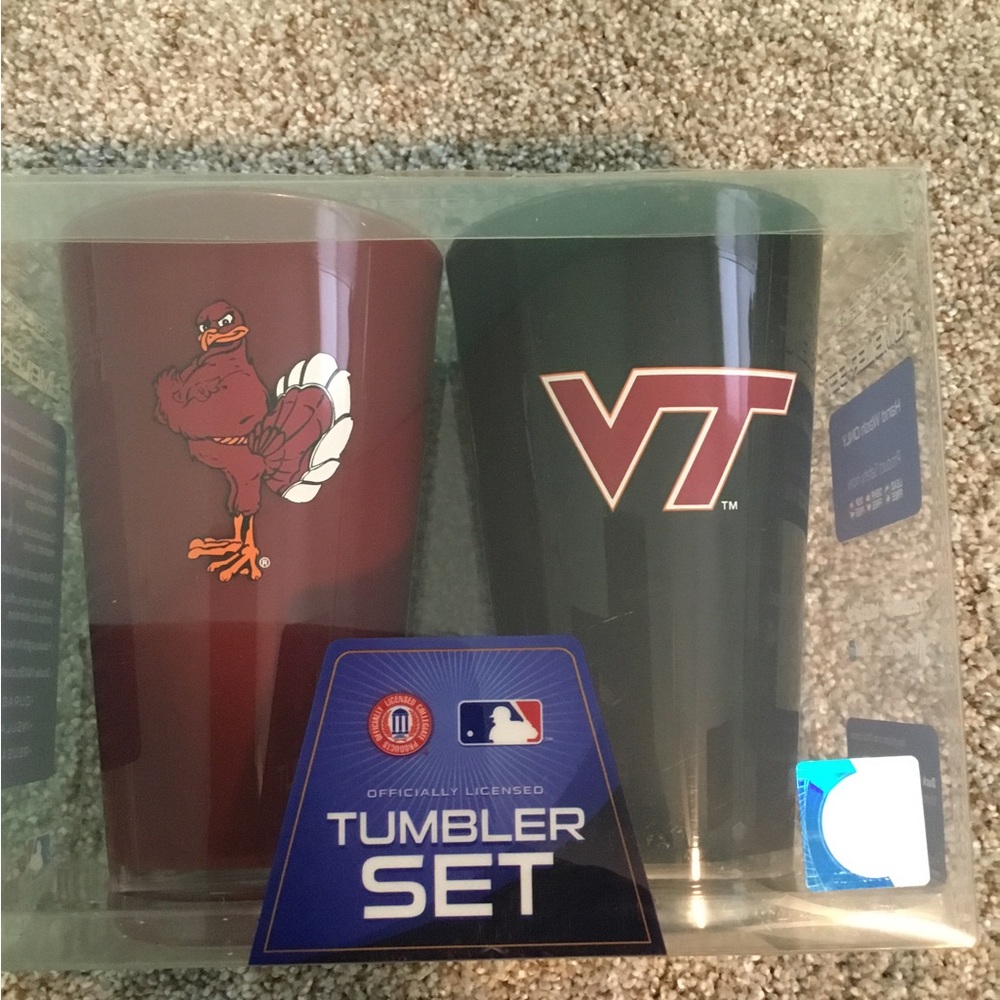 Virginia tech Hokies bird tumbler set NIB